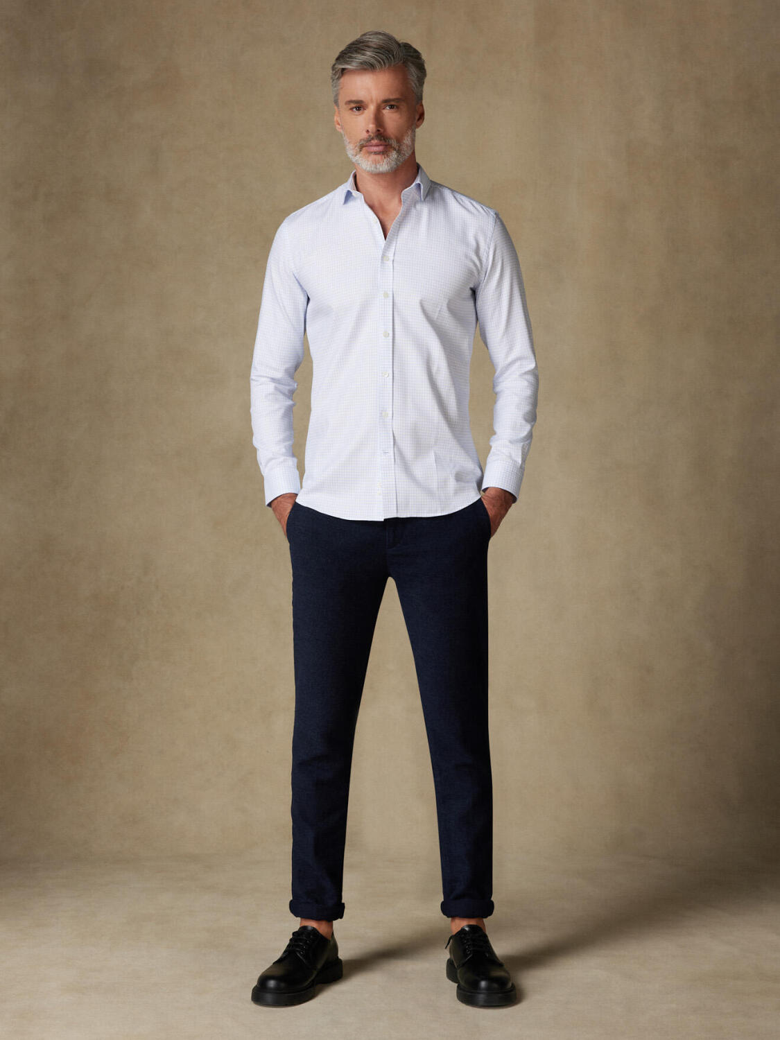 Chemise Oleg à carreaux ciel