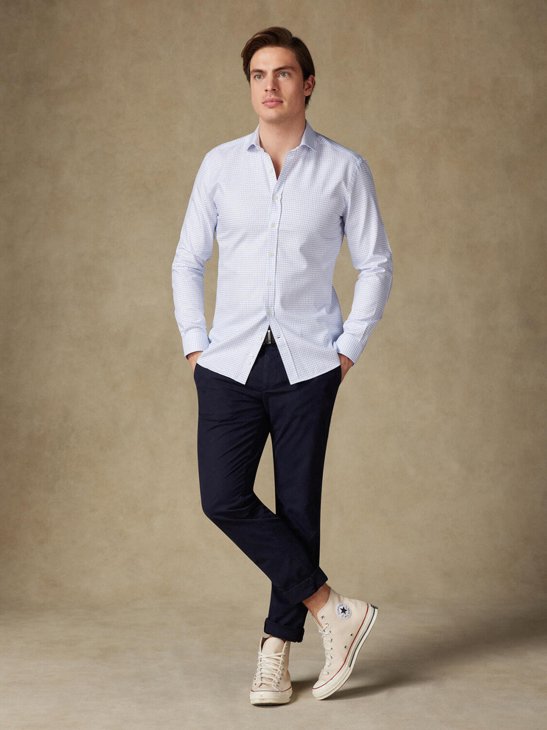 Chemise Oleg à carreaux bleus