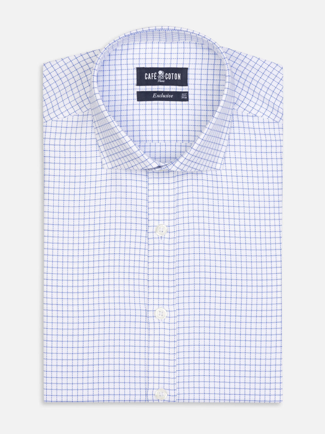 Chemise Oleg à carreaux bleus