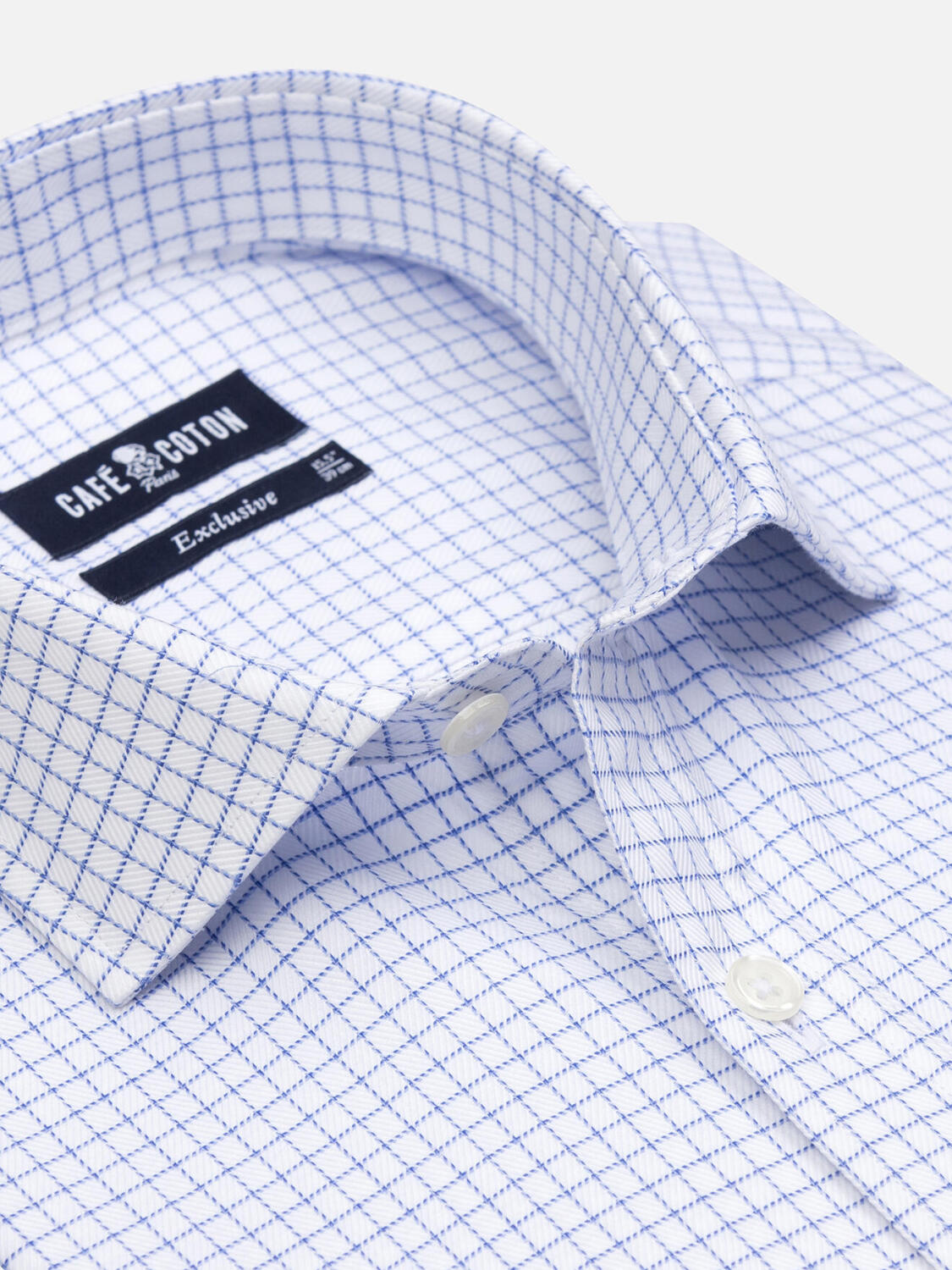 Chemise Oleg à carreaux bleus