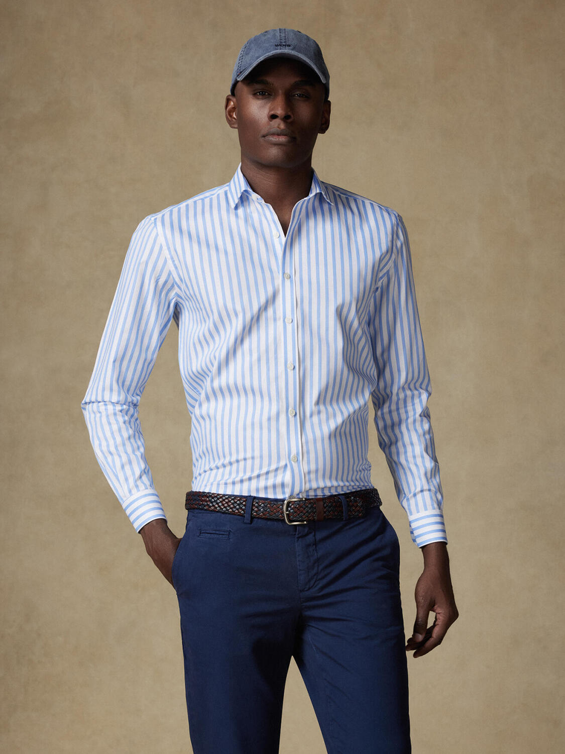 Chemise Percy à rayures ciel