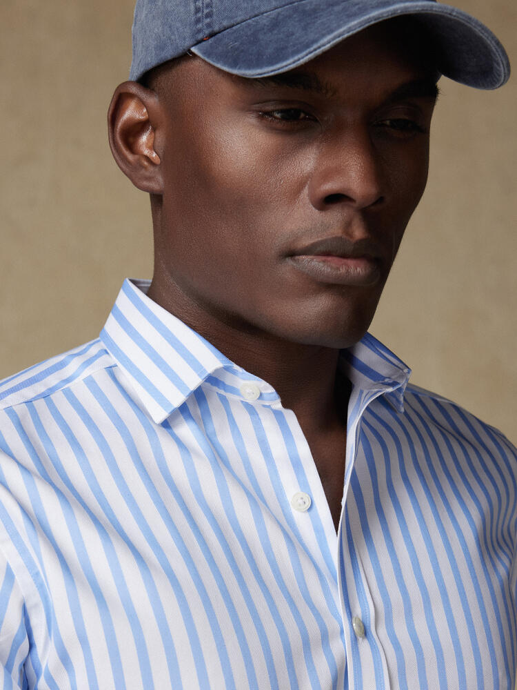 Camisa Percy a rayas cielo