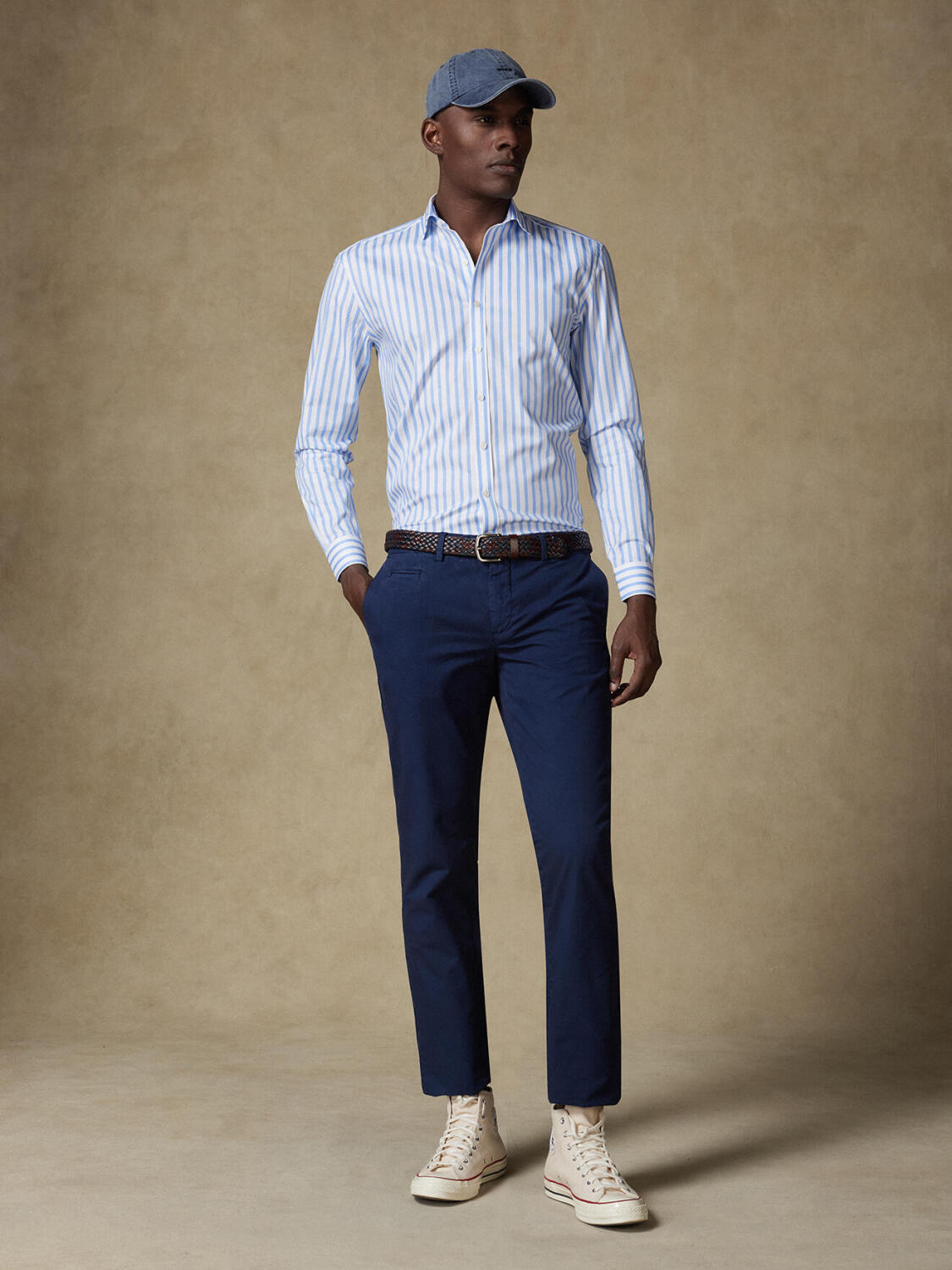 Chemise Percy à rayures ciel