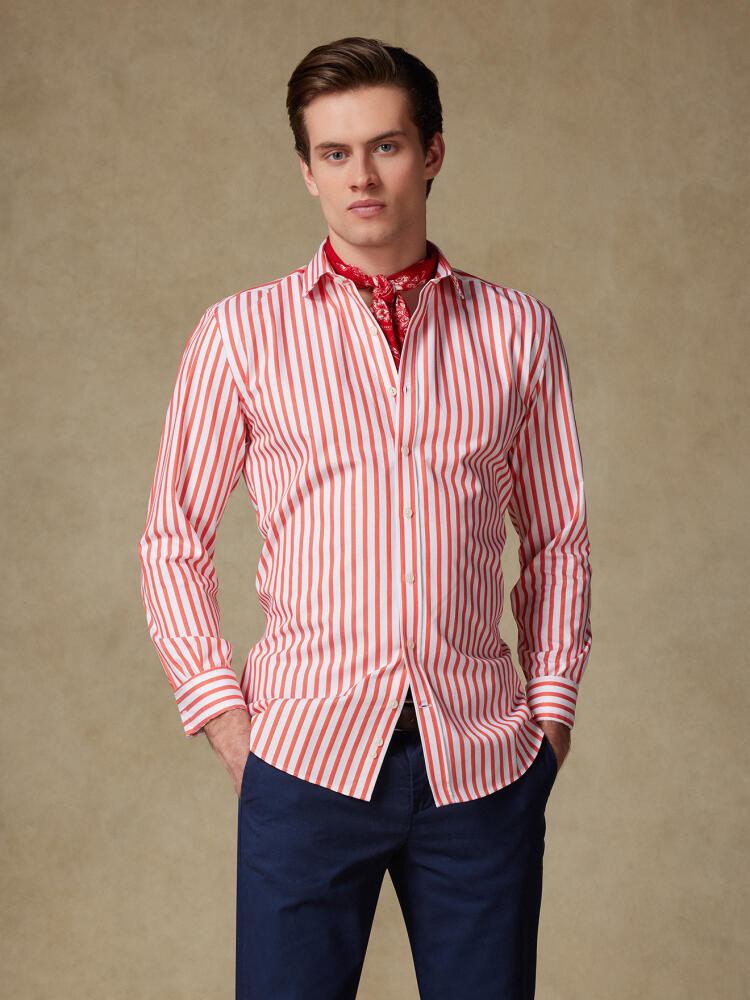 Camicia Percy a righe arancione