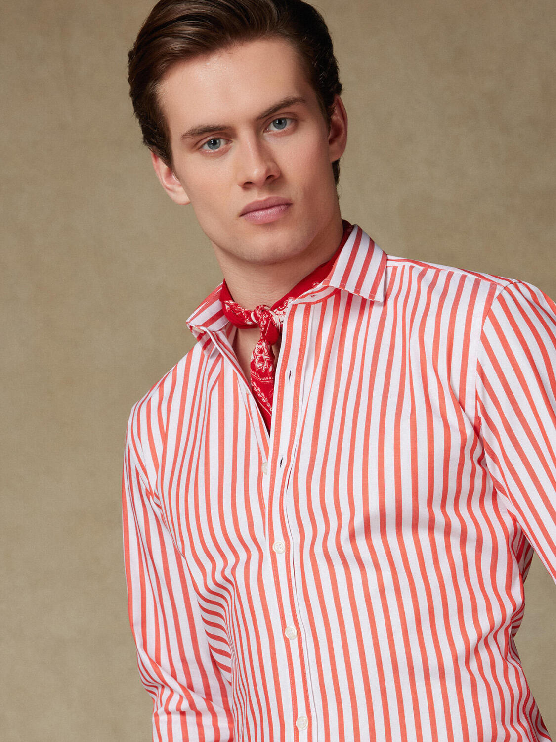 Percy Hemd mit orange Streifen