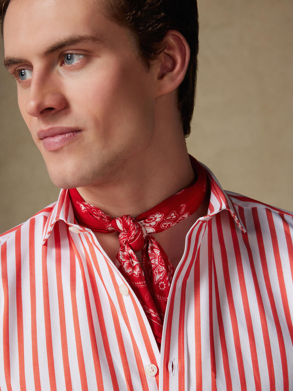 Percy Hemd mit orange Streifen