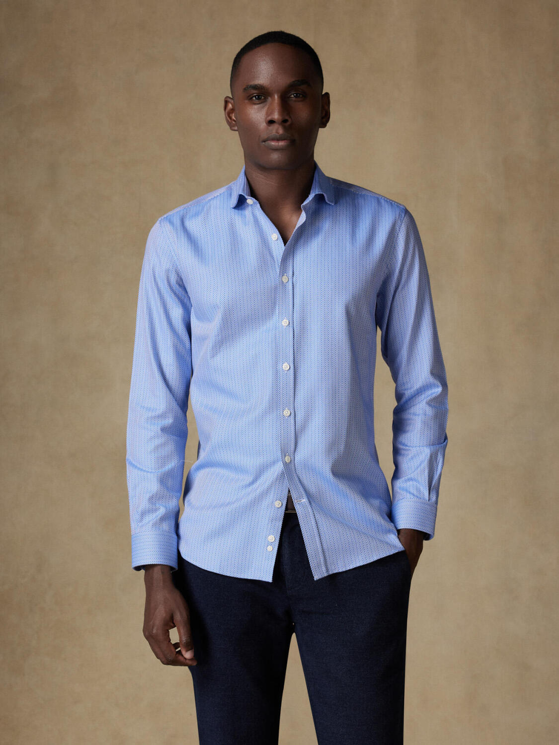 Chemise Perry en Chevron bleu