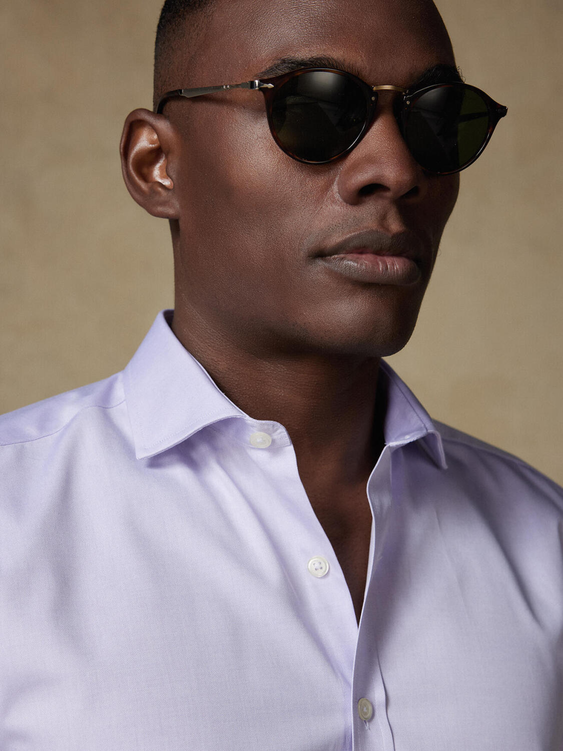 Chemise en pin point parme