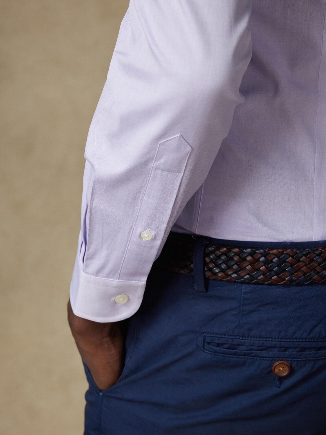 Chemise en pin point parme