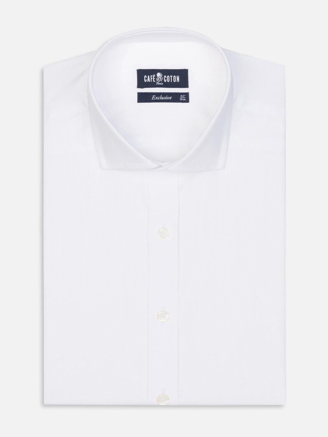 Camicia in piqué di cotone bianco