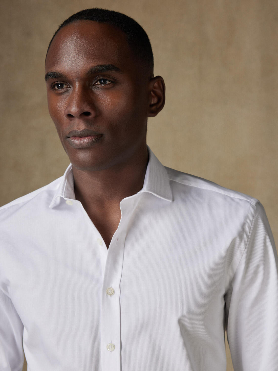 Camicia in piqué di cotone bianco