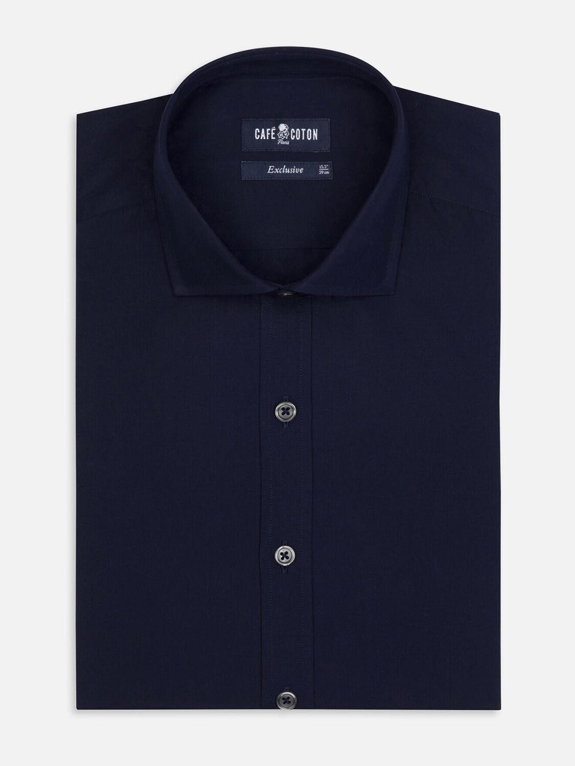 Chemise en popeline marine