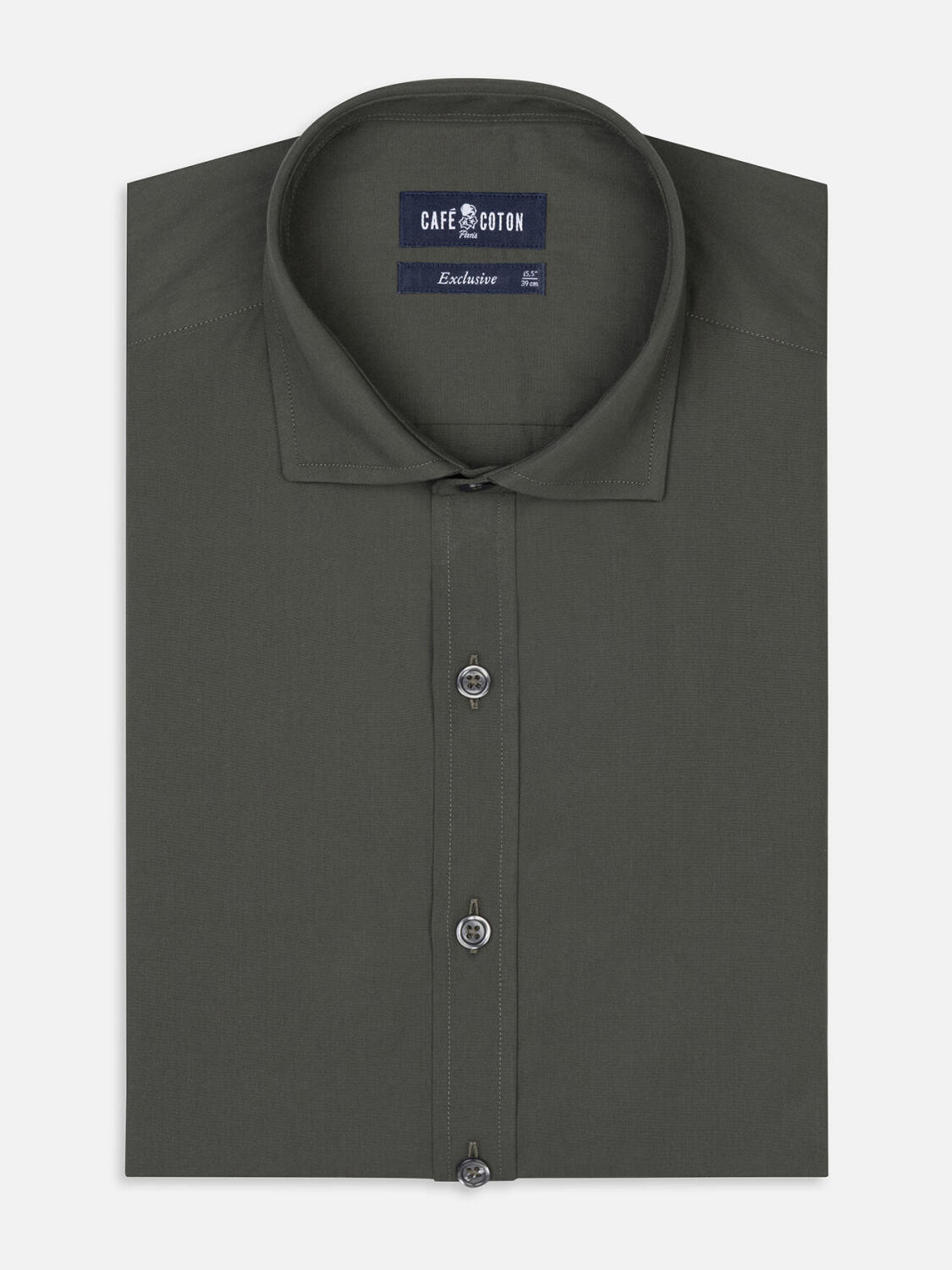 Camicia in popeline kaki