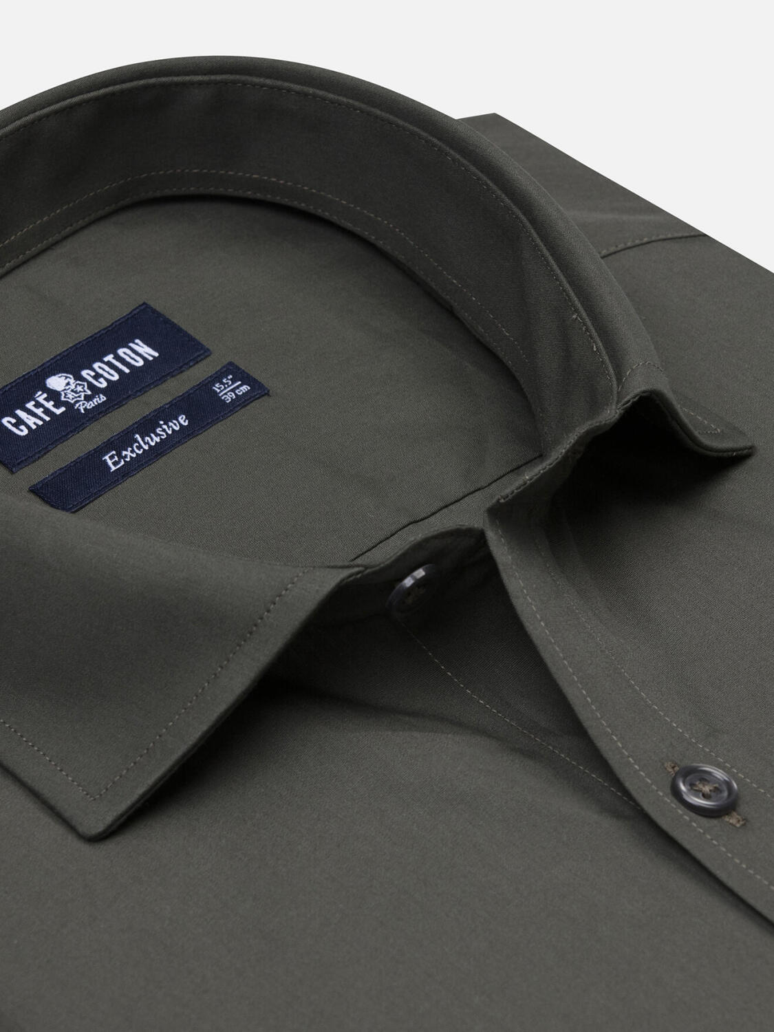 Camicia in popeline kaki