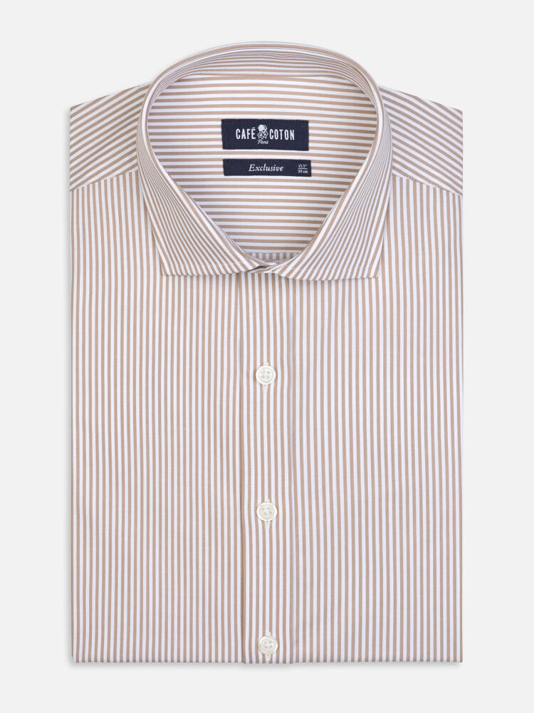 Camicia Riddle a righe avana