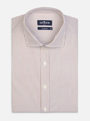 Camicia Riddle a righe avana