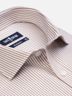 Camicia Riddle a righe avana