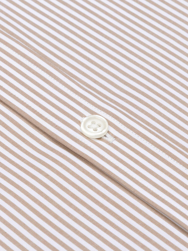 Camicia Riddle a righe avana