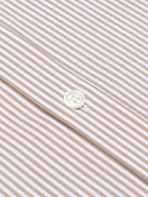 Camicia Riddle a righe avana