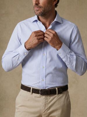Camicia Riddle a righe azzurre