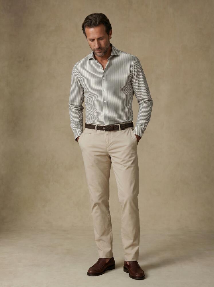 Camicia Riddle a righe khaki