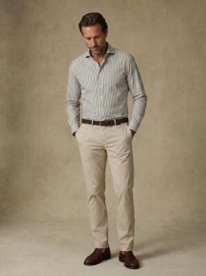 Camicia Riddle a righe khaki