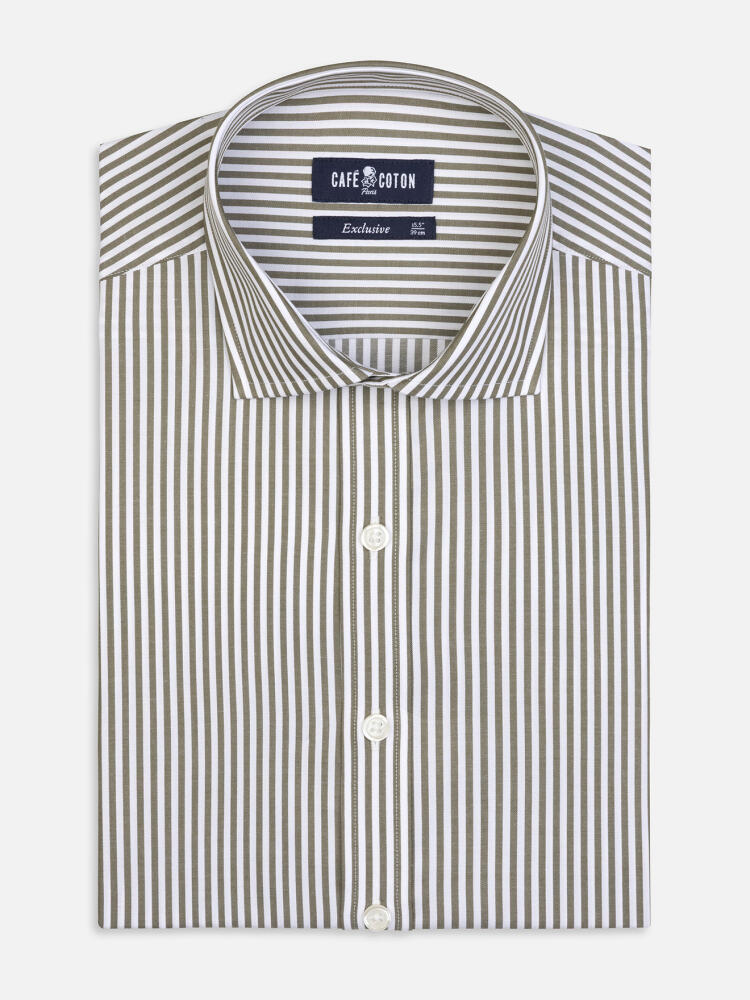 Camicia Riddle a righe khaki