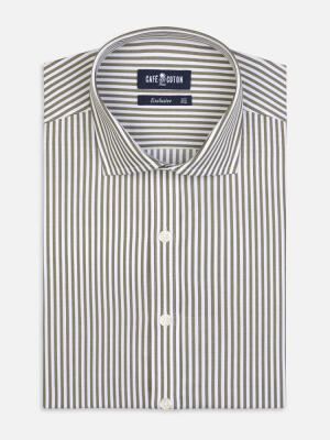 Camicia Riddle a righe khaki