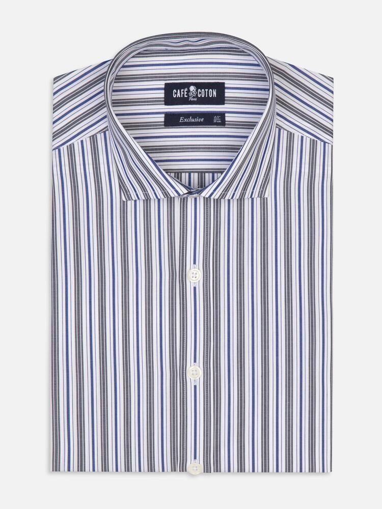 Riley navy and grey striped shirt