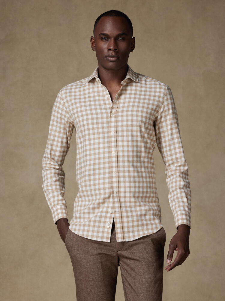 Camisa de Franela Rob Beige a Cuadros