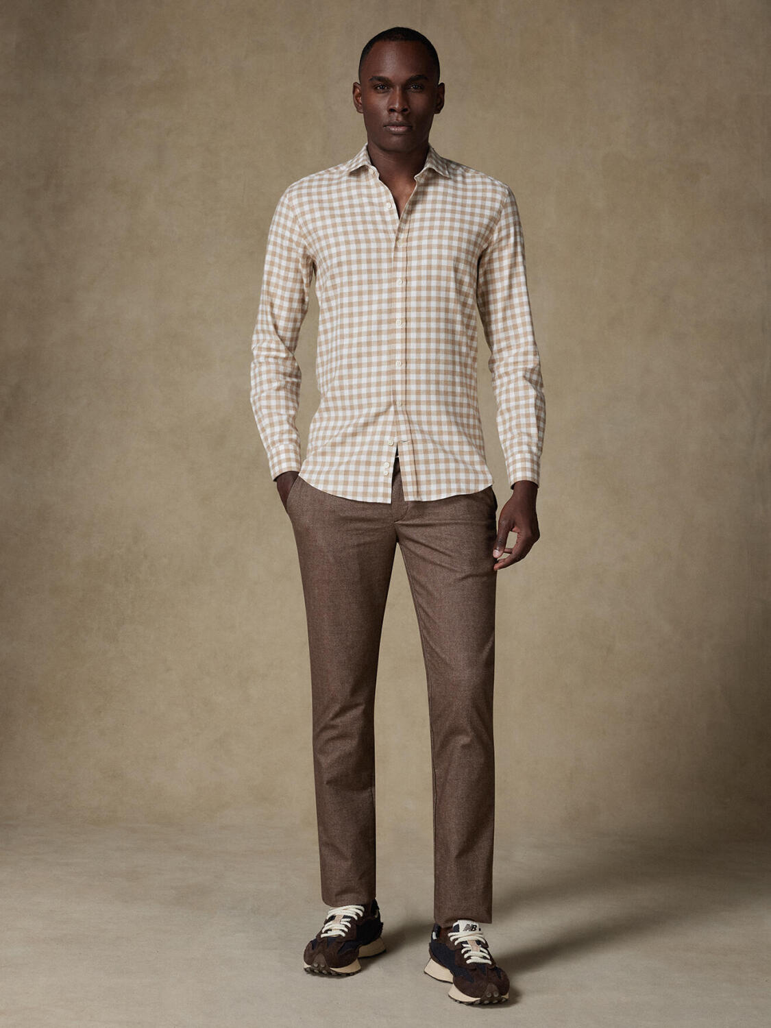 Chemise Rob en flanelle à carreaux beiges