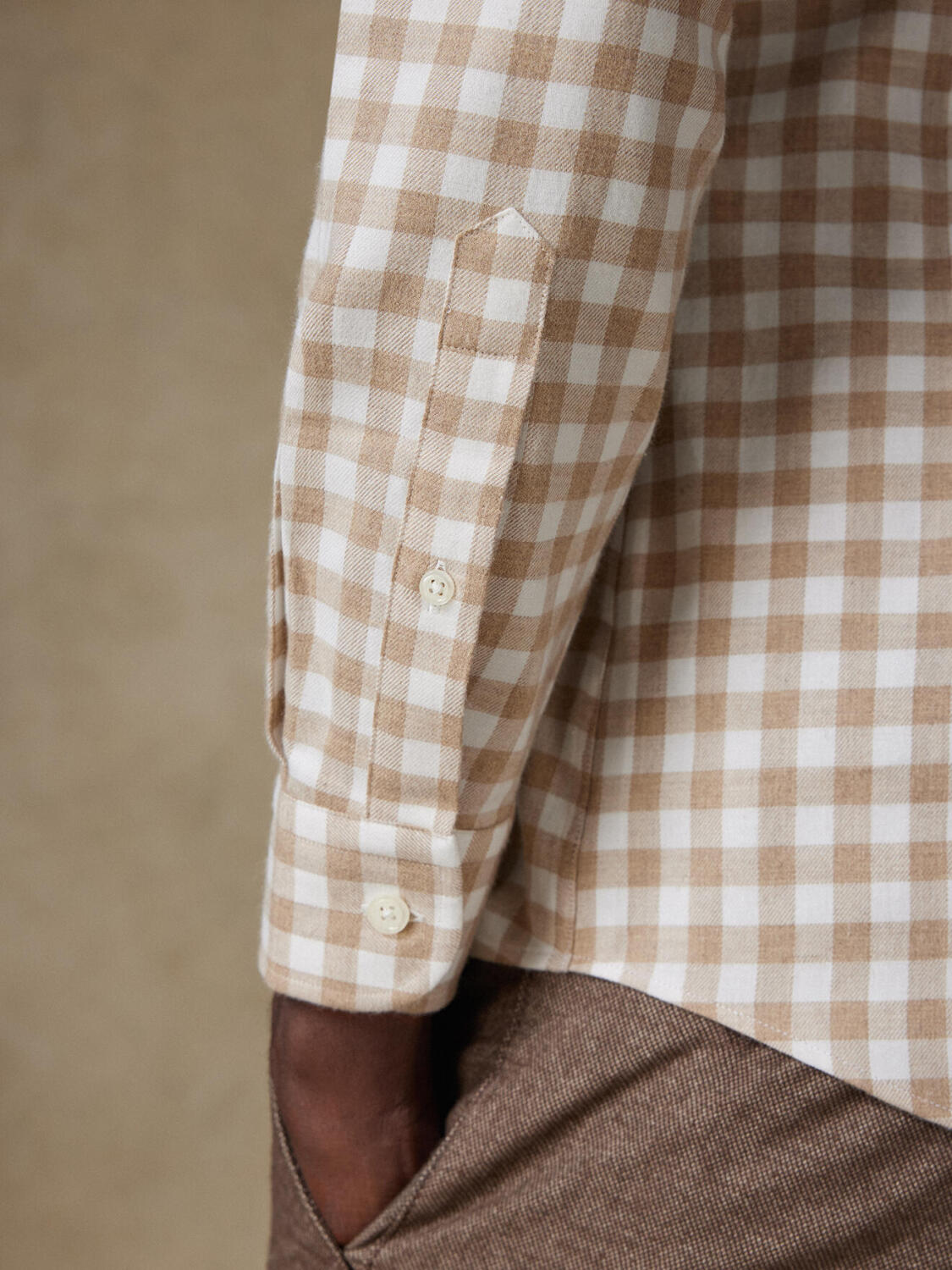Chemise Rob en flanelle à carreaux beiges