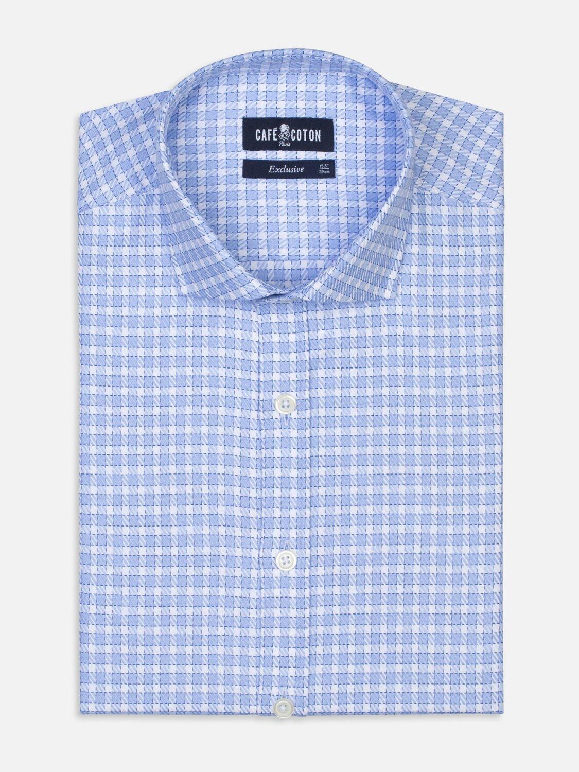 Chemise Rod à carreaux ciel