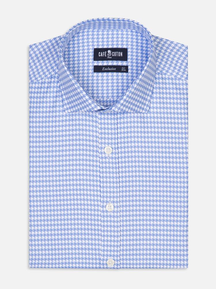 Ross sky blue checked shirt