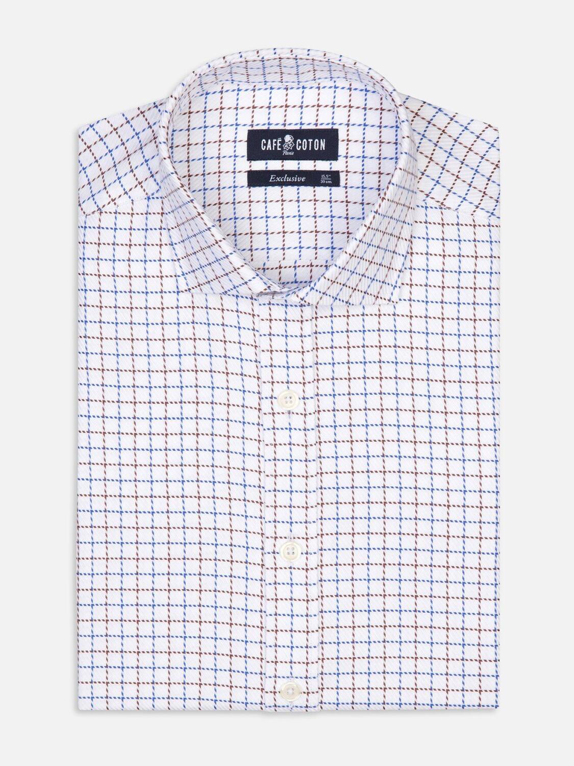 Chemise Sean à carreaux marron et bleus