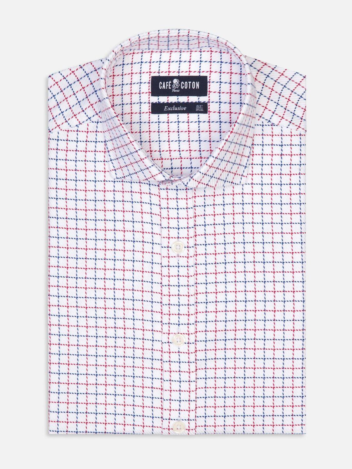 Chemise Sean à carreaux marine et rouges