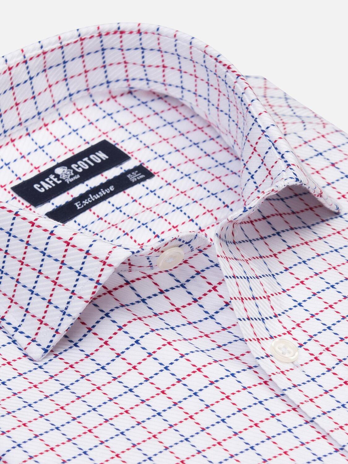 Chemise Sean à carreaux marine et rouges