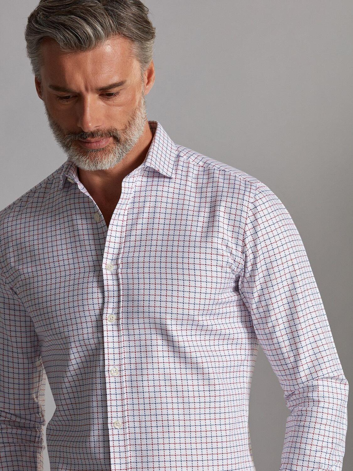 Chemise Sean à carreaux marine et rouges