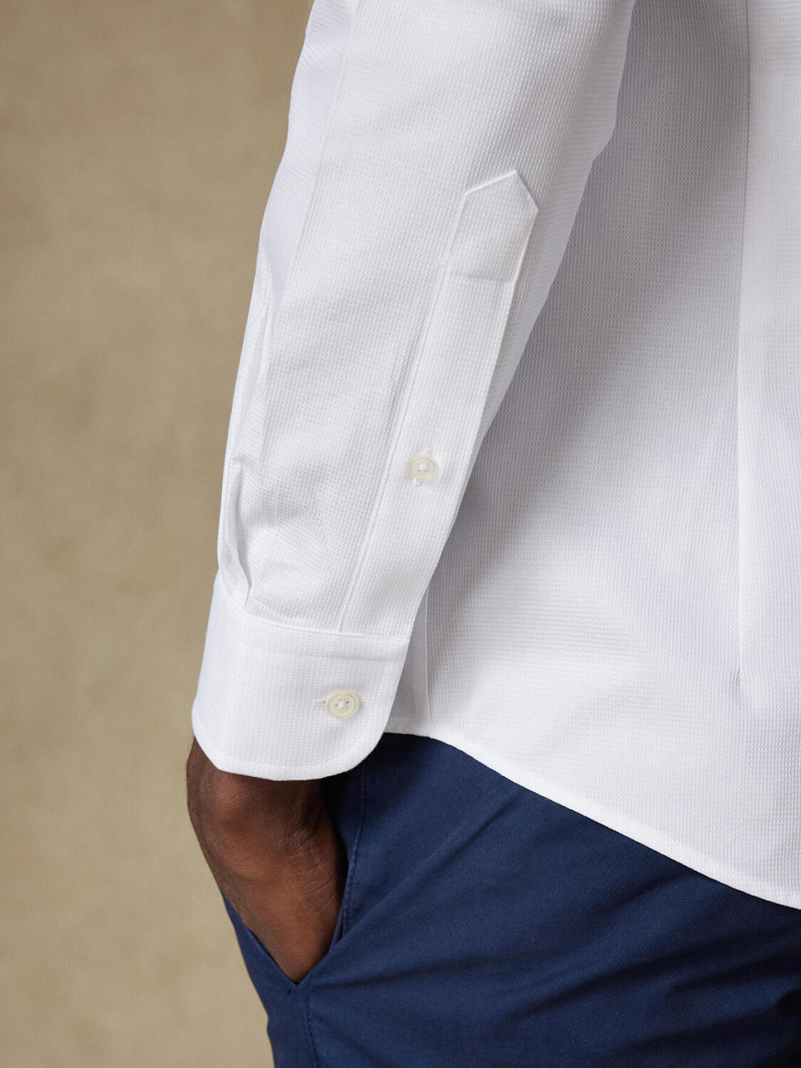 Chemise Shane texturée blanche