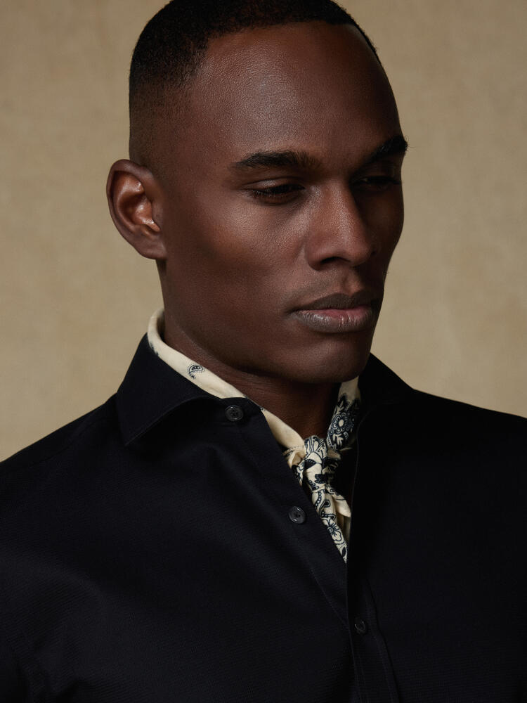 Shane black textured shirt