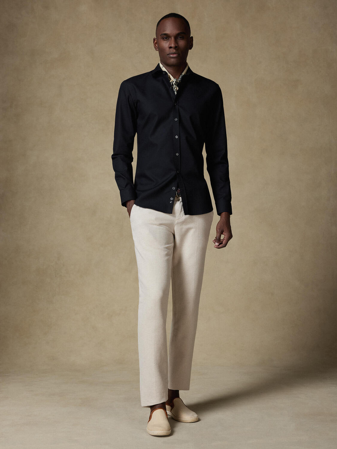 Chemise Shane texturée noire