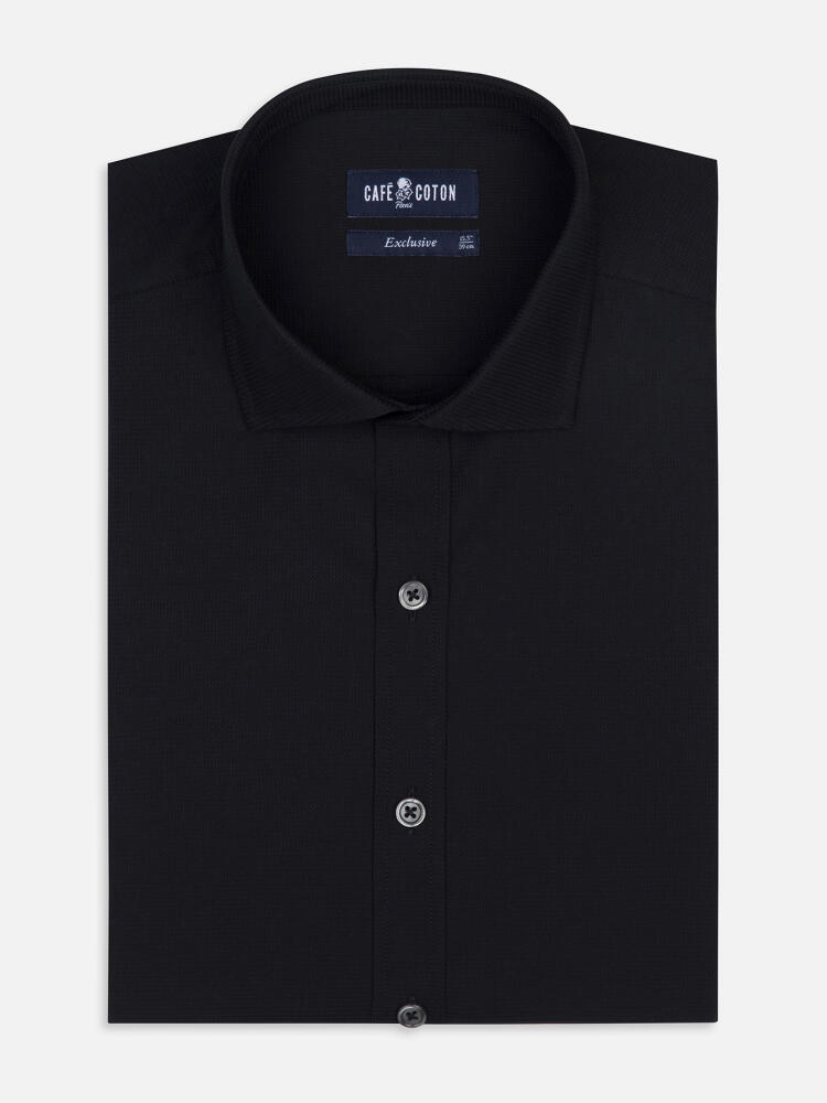 Shane black textured shirt
