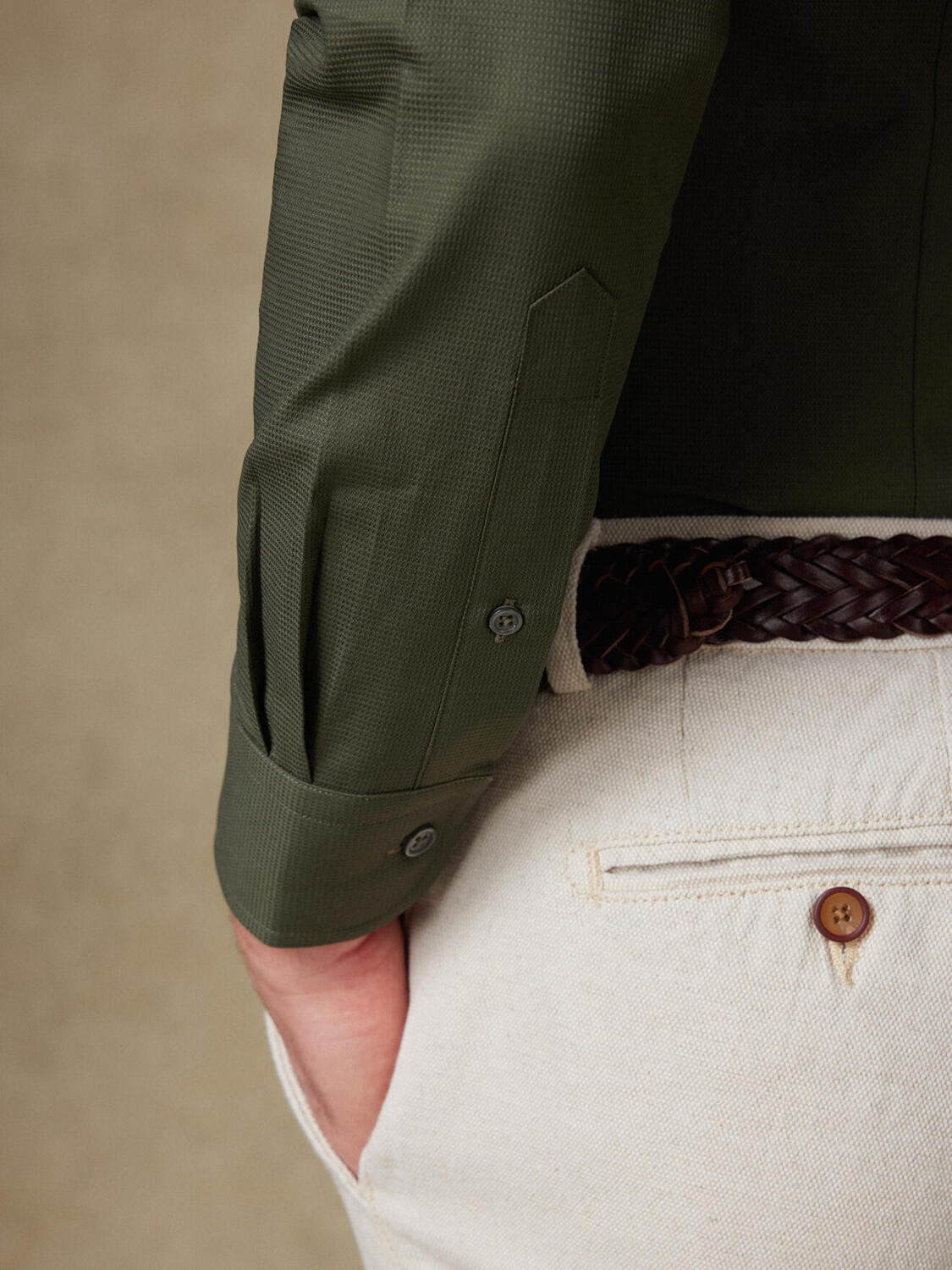 Chemise Shane texturée kaki