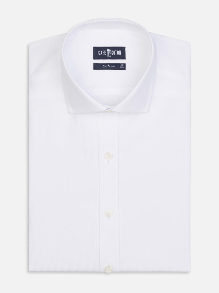 Chemise cintrée Aaron en piqué blanc