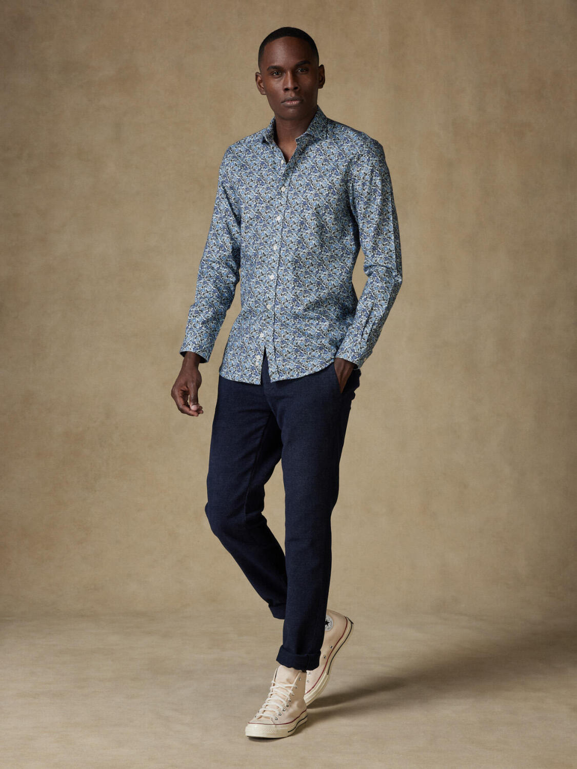 Agnel-Tailliertes Hemd mit Blumendruck