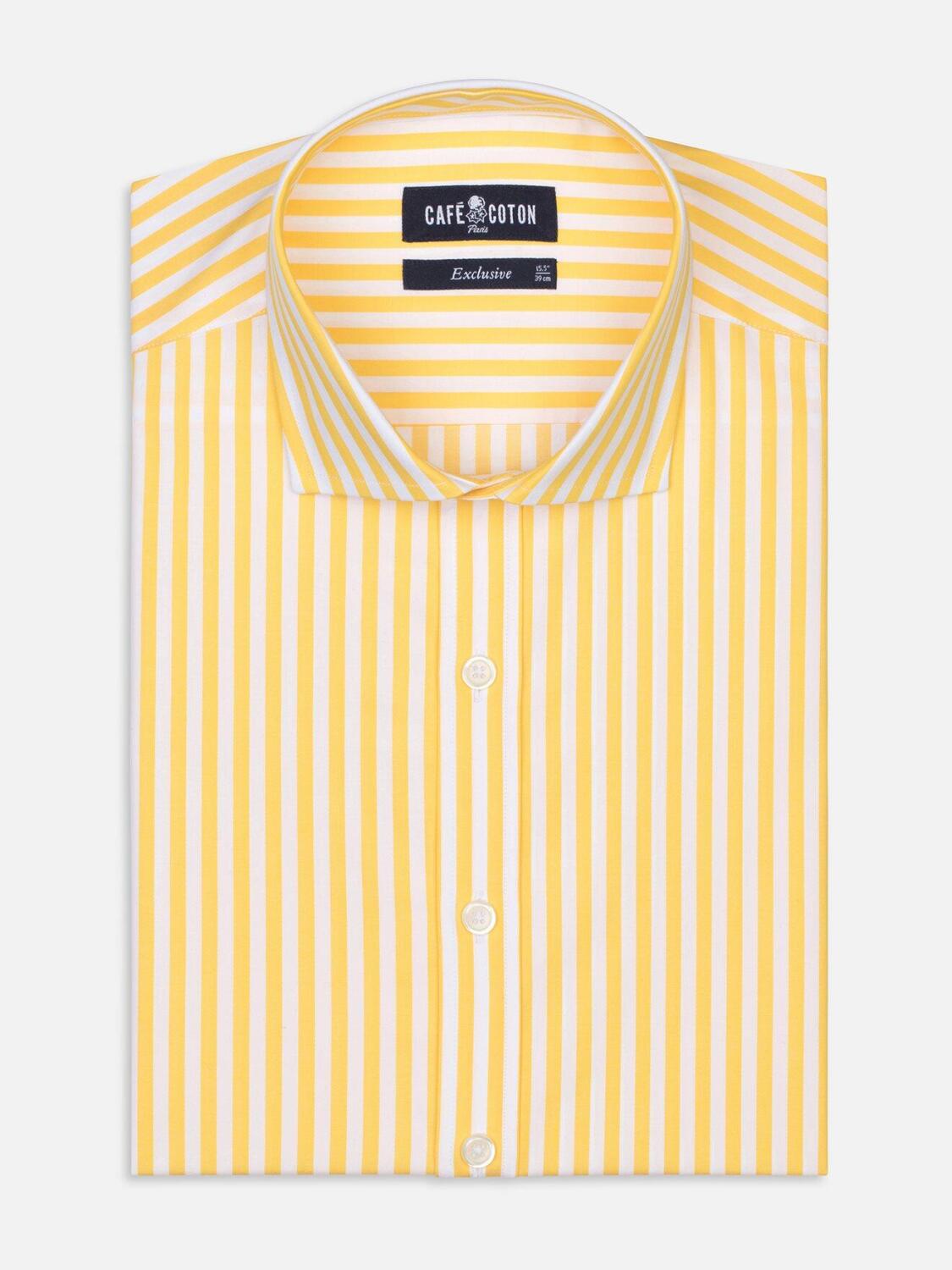 Chemise cintrée Alan à rayures jaunes