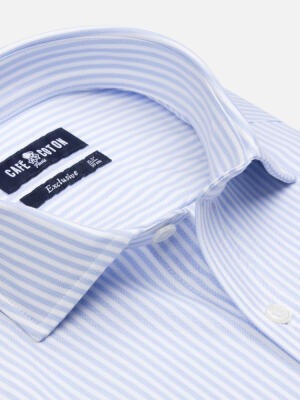 Camicia slim fit Albano a righe celesti