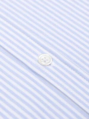 Camicia slim fit Albano a righe celesti