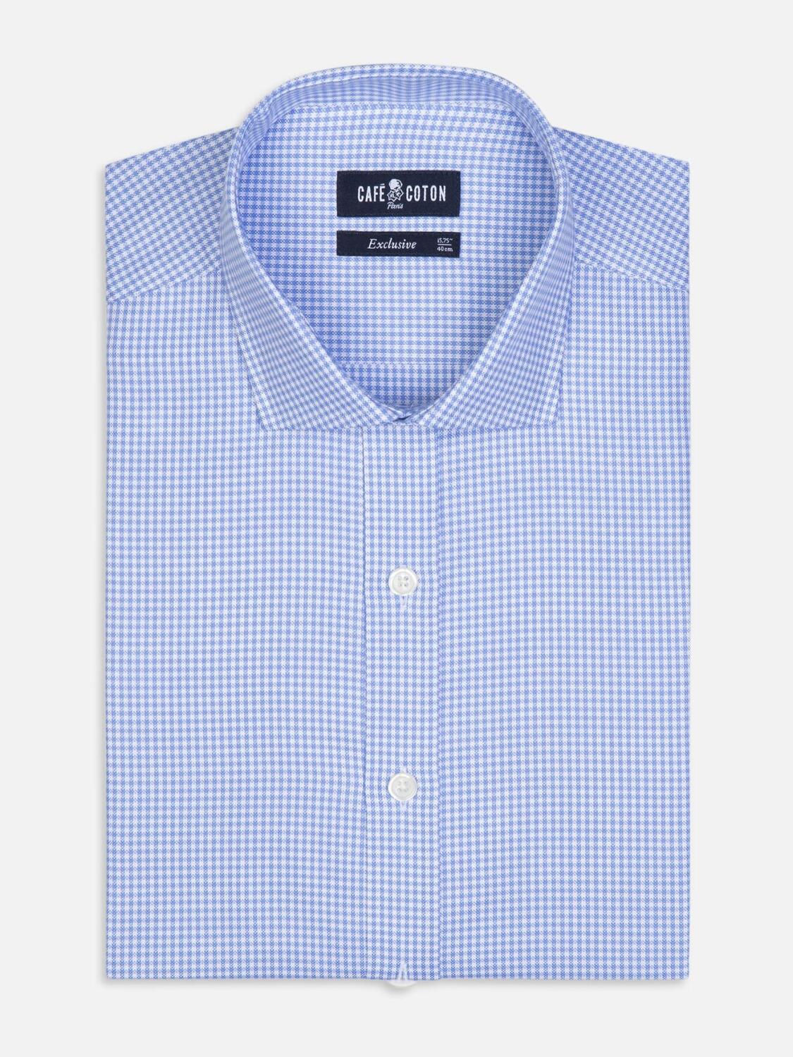 Chemise cintr&eacute;e Alfred en vichy ciel