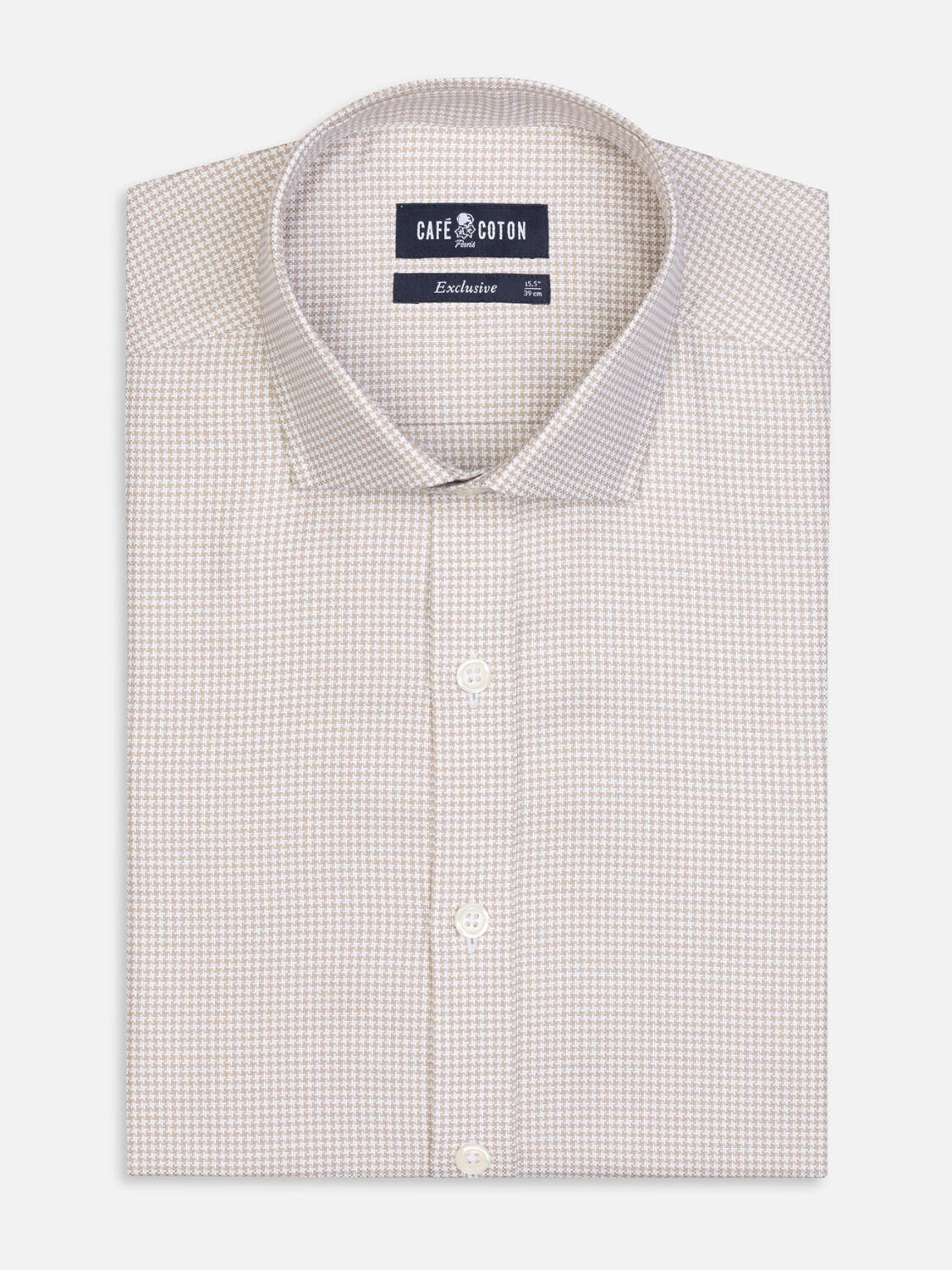 Camicia slim fit slim fit Alvin in tessuto natté crema